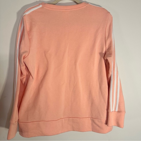 Adidas Climalite Pink Long Sleeve Sweatshirt Women’s Large 3Stripes Crewneck - Picture 7 of 14